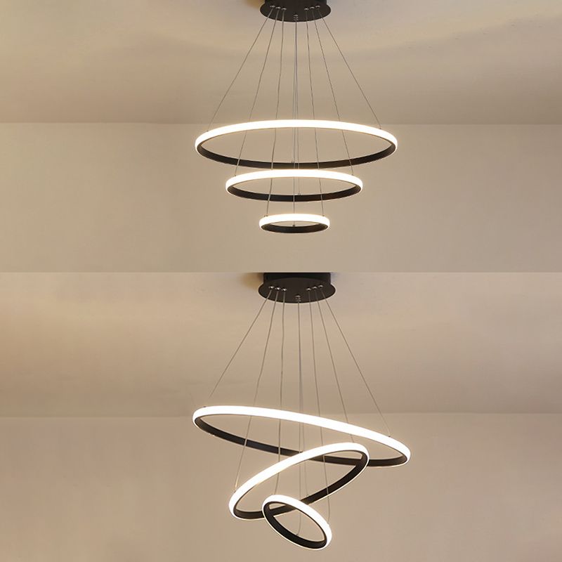 Orbicular Living Room Chandelier Lamp Metal LED Minimalist Suspension Pendant Light