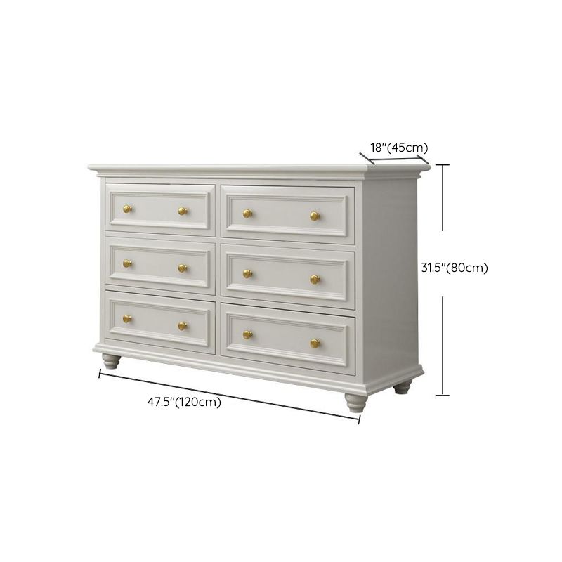 Glam Solid Wood Storage Chest Bedroom White Chest with Drawers