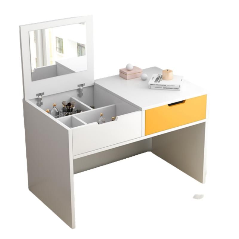 Scandinavian 2-Drawers Table Dressing Table Wood Mirror Make-up Vanity