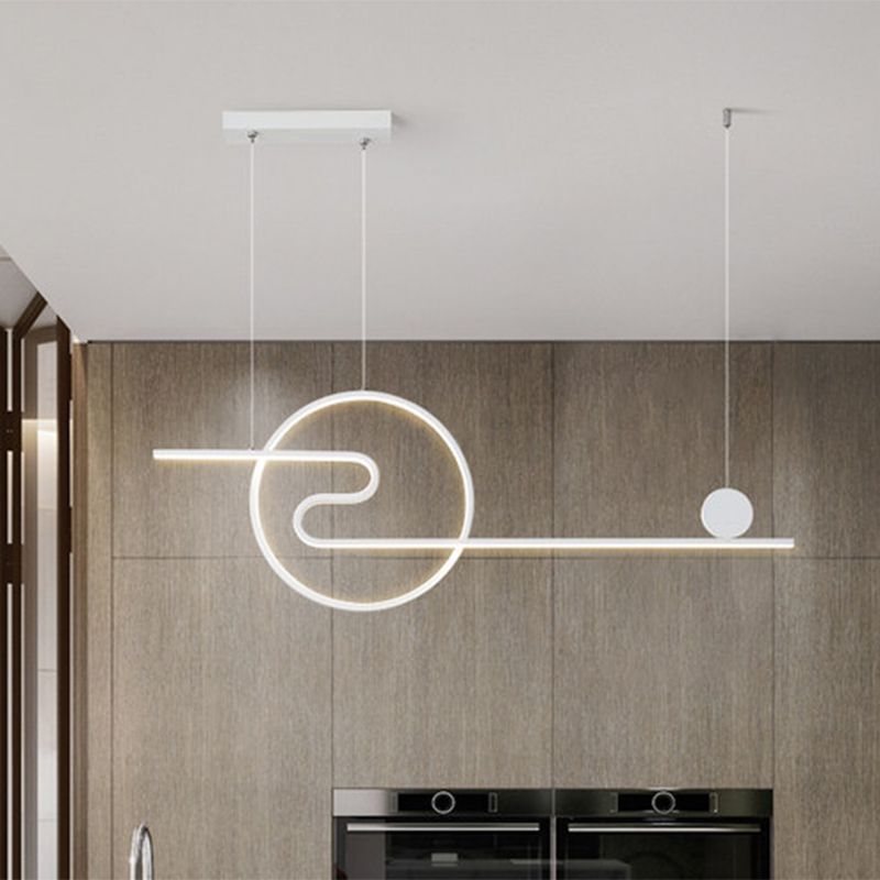 Sole e nuvola Design a pendente Minimal Acrilic Sala da pranzo LED LED LED Light in luce calda/bianca, bianco/nero/oro