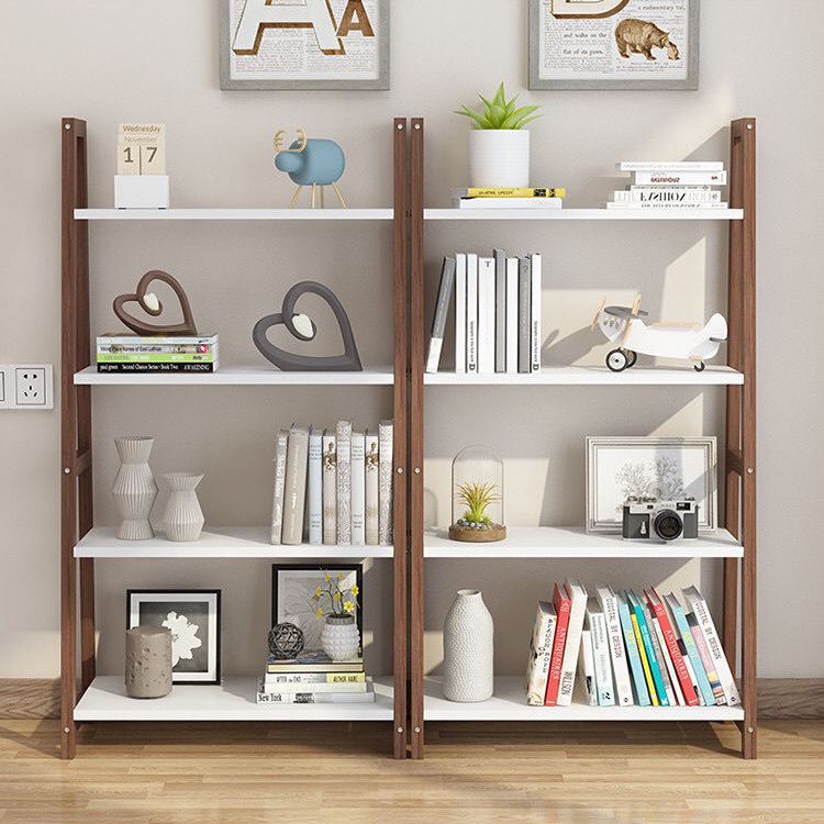 Open Back Bookshelf Contemporary Style Bookcase for Study Room Office