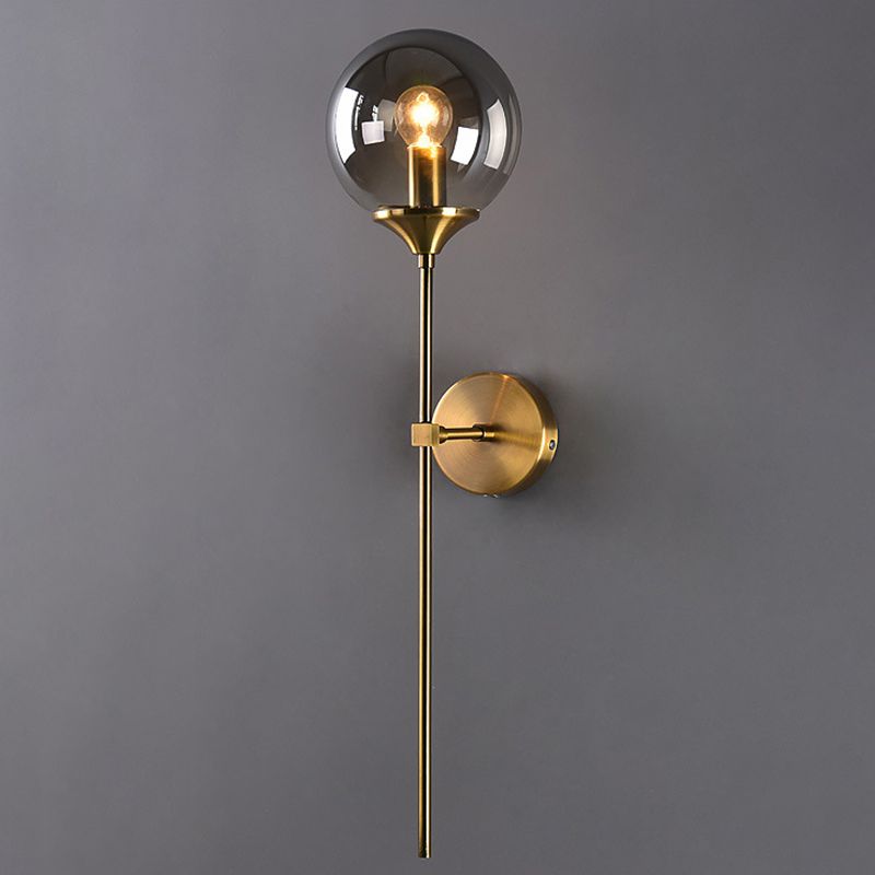 Lampe murale en laiton moderne sphérique simple sphérique 1 de tête
