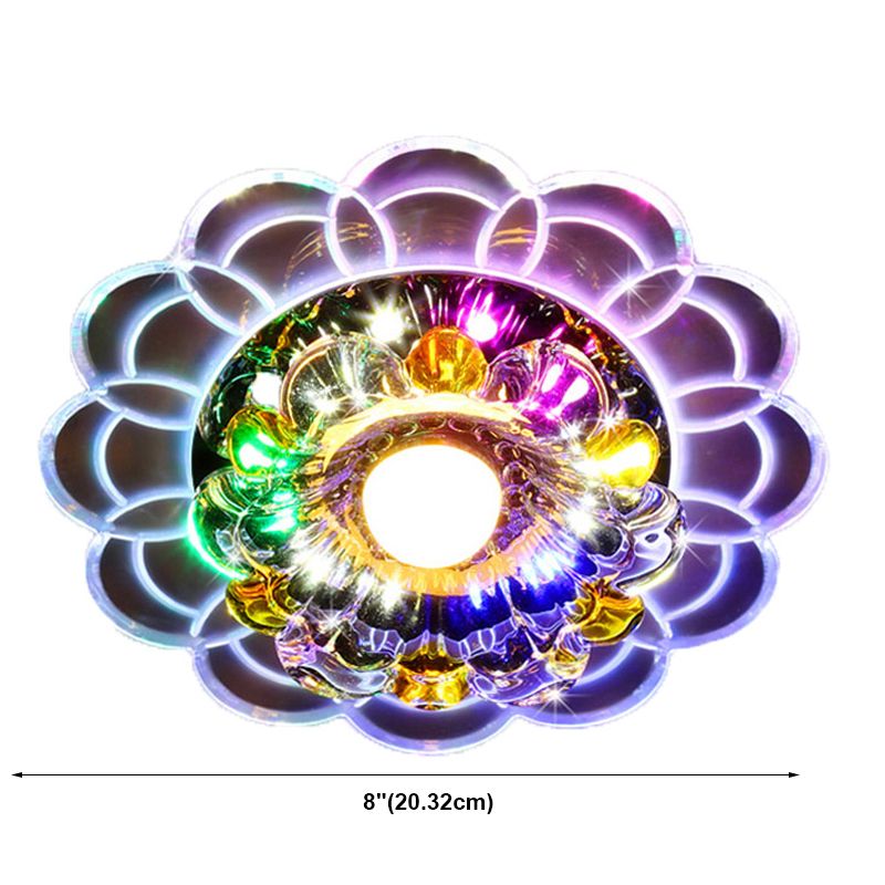 LED-Kristall-Deckenleuchte, moderne Flur-Unterputz-Deckenleuchte mit Loch 2–3,5 Zoll Durchmesser