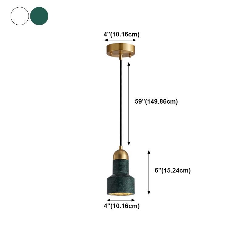 Pendentif en marbre géométrique Postmodern 1-bulbe petite lumière suspendue pour salle à manger