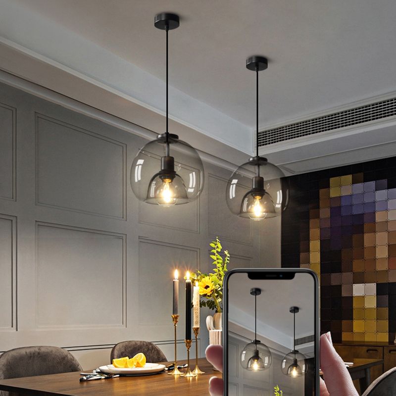 Estilo moderno de forma esférica iluminación colgante de vidrio Luz para dormitorio