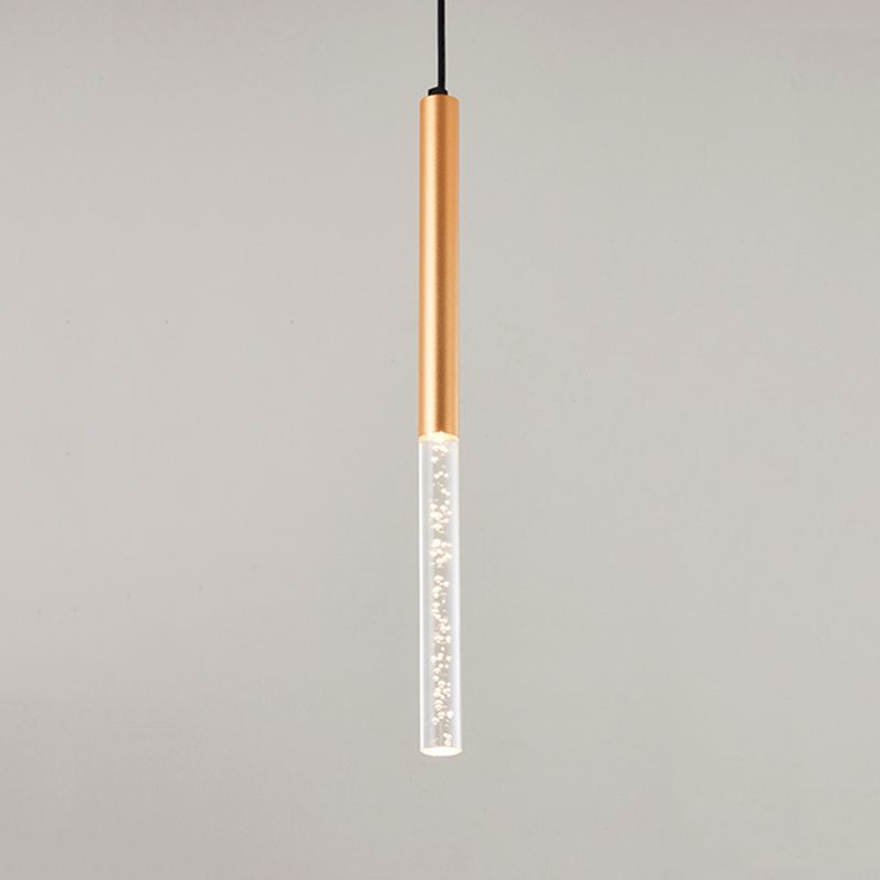 Lámpara colgante de LED acrílico de burbujas de aire 23.6 "H Minimalismo Nórdico Estilo Cilíndrico Luz colgante para comedor