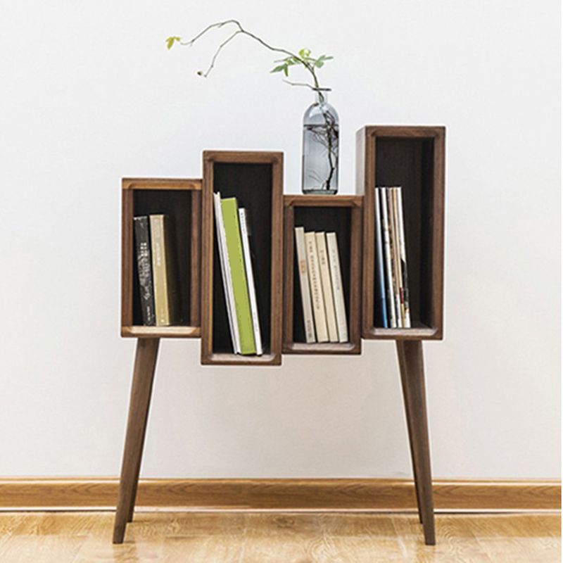 Modern Closed Back Standard Bookshelf Wooden Bookcase with Shelves