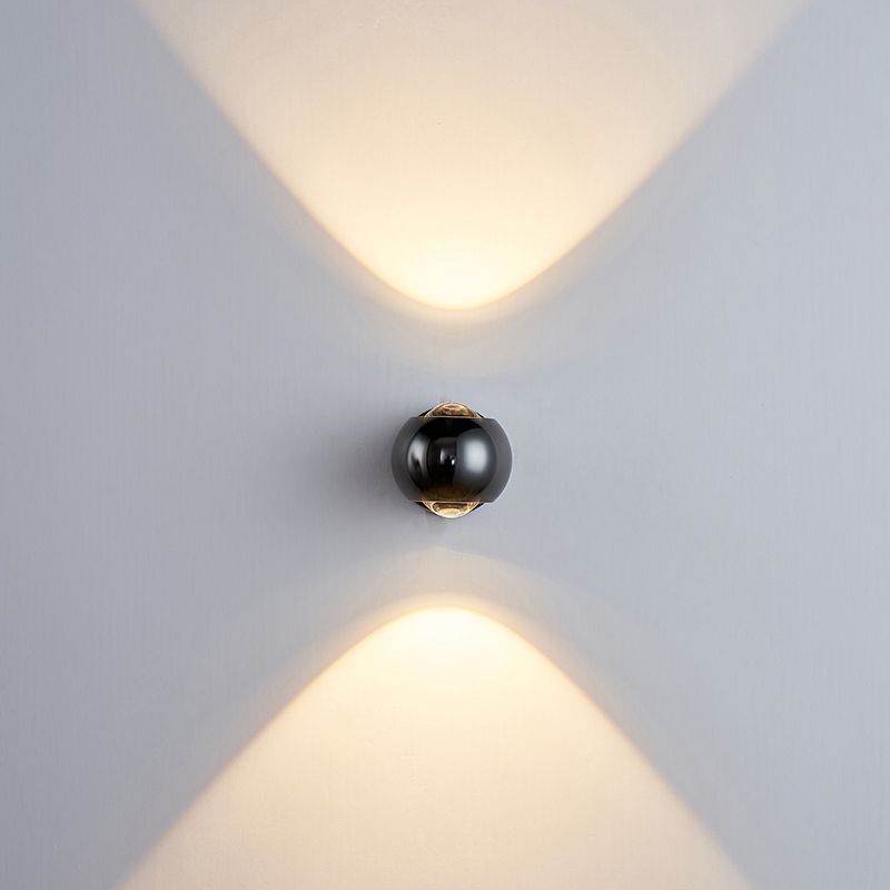 Ball Shade Metal Wall Sconce Modern Style 2 Lights Wall Mount Lighting