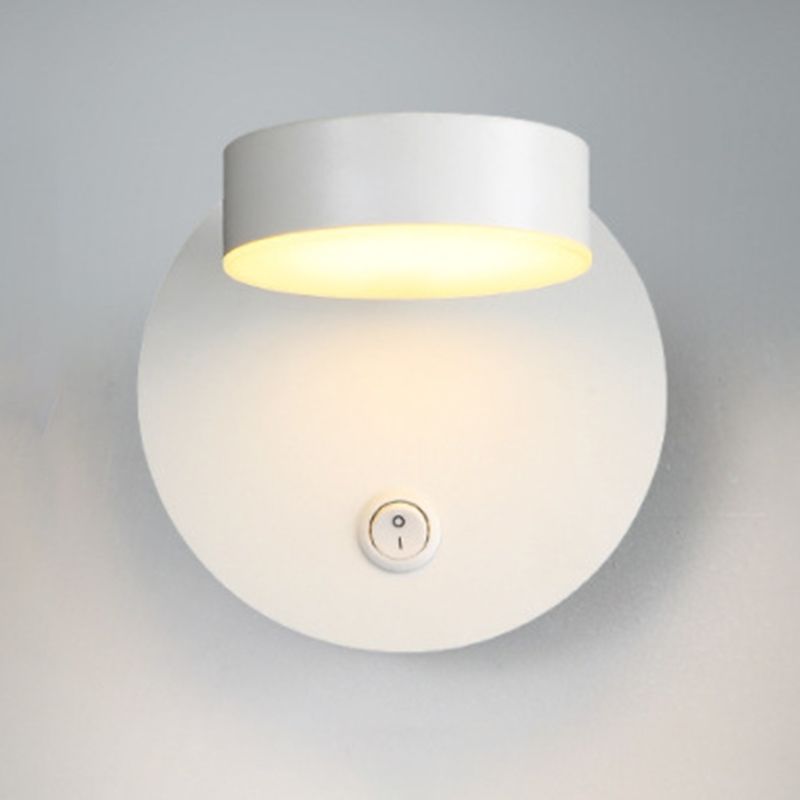 Single Contemporary White/Black Wall Mounted Sconce Metal Wall Light for Foyer