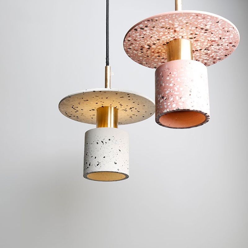 Cilinder slaapkamer hangend plafond licht steen minimalistische stijl plafond hanger licht