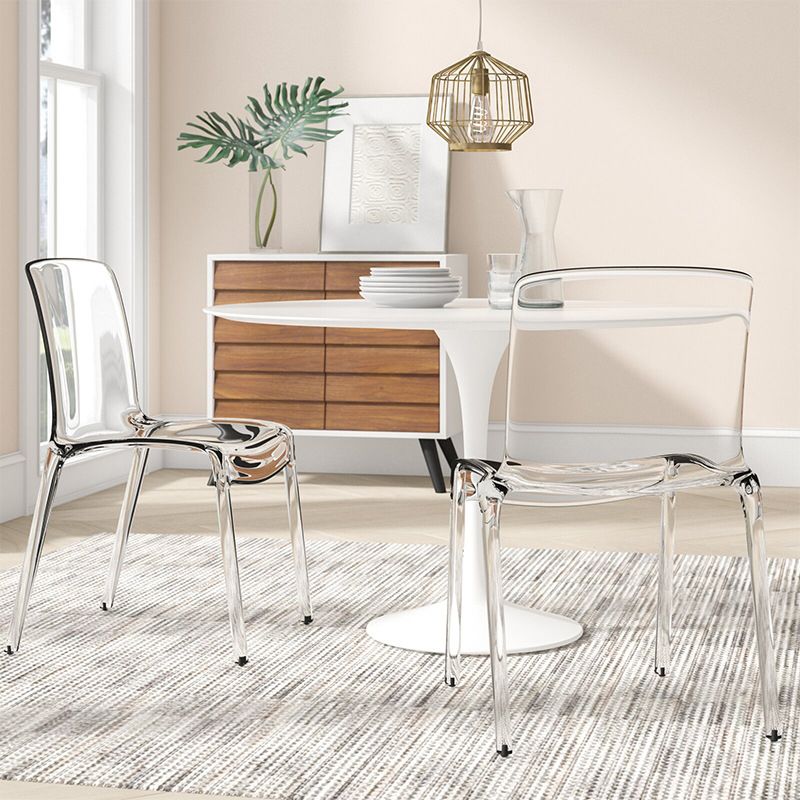 Ensemble de chaises en plastique de style scandinave, chaises de cuisine à dossier solide