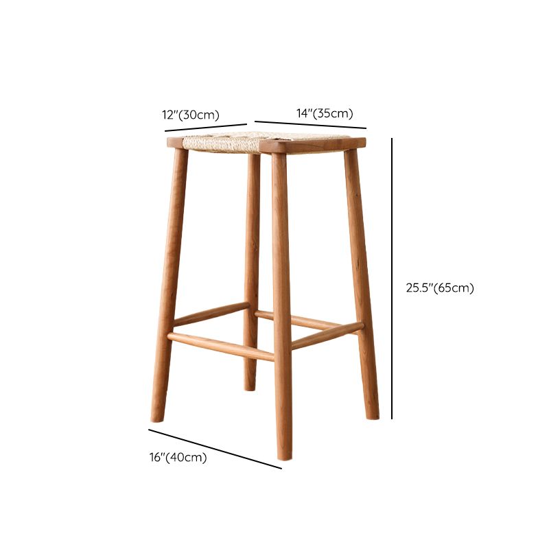 Contemporary Backless Bar Stools with Cherry Solid Wood Base