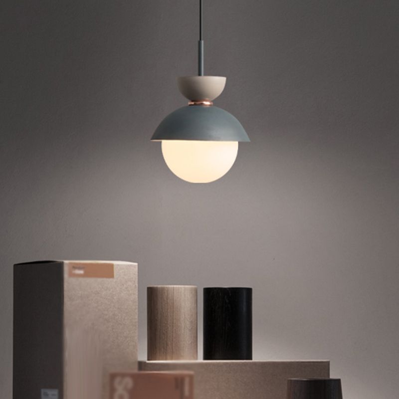 Round Shape Metal Hanging Light Nordic Macarons Style 1 Light Hanging Mounted Lights