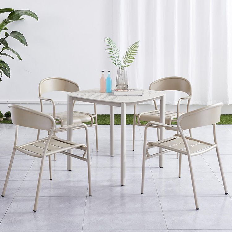 1/4/5 Pcs Metal Beige Bistro Set Contemporary Bistro Table Set