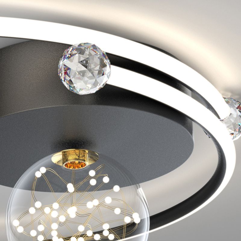 Plafonnier LED noir de style moderne, plafonnier pour chambre à coucher