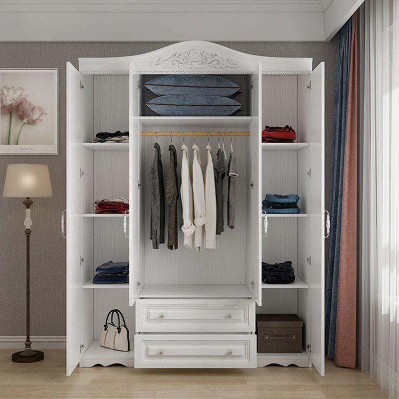 White French Country Wardrobe Armoire Engineered Wood Wardrobe