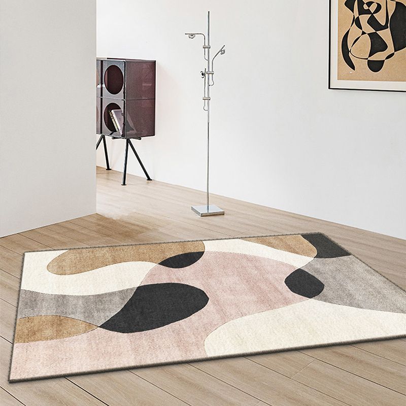 Green Contemporary Rug Polyester Color Lump Rug Non-Slip Backing Rug for Living Room