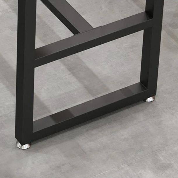 Stone Bar Dining Table Industrial Rectangle Bar Table with Black Base