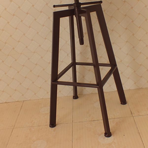 Industrial Armless Rotatable Counter Stool Iron Cafe Bar Stool with Pedal
