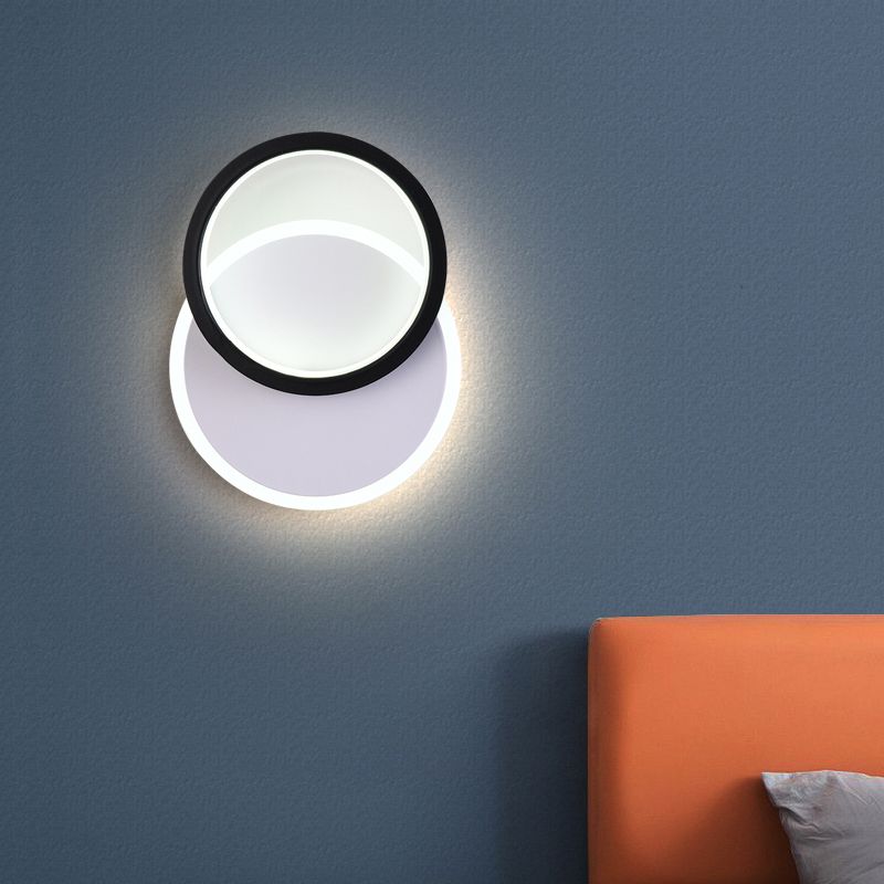 Luce murale a forma geometrica minimalista Luce a LED SCONCE LED in bianco nero in bianco