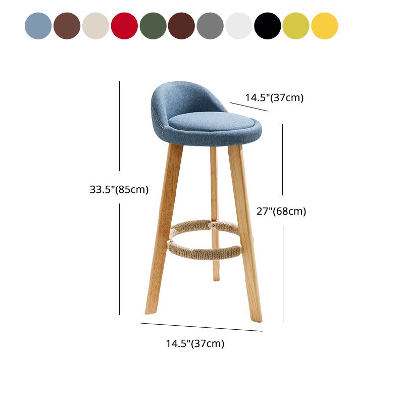 Scandinavian Matte Finish Upholstered Bar Stools Home Footrest Stool