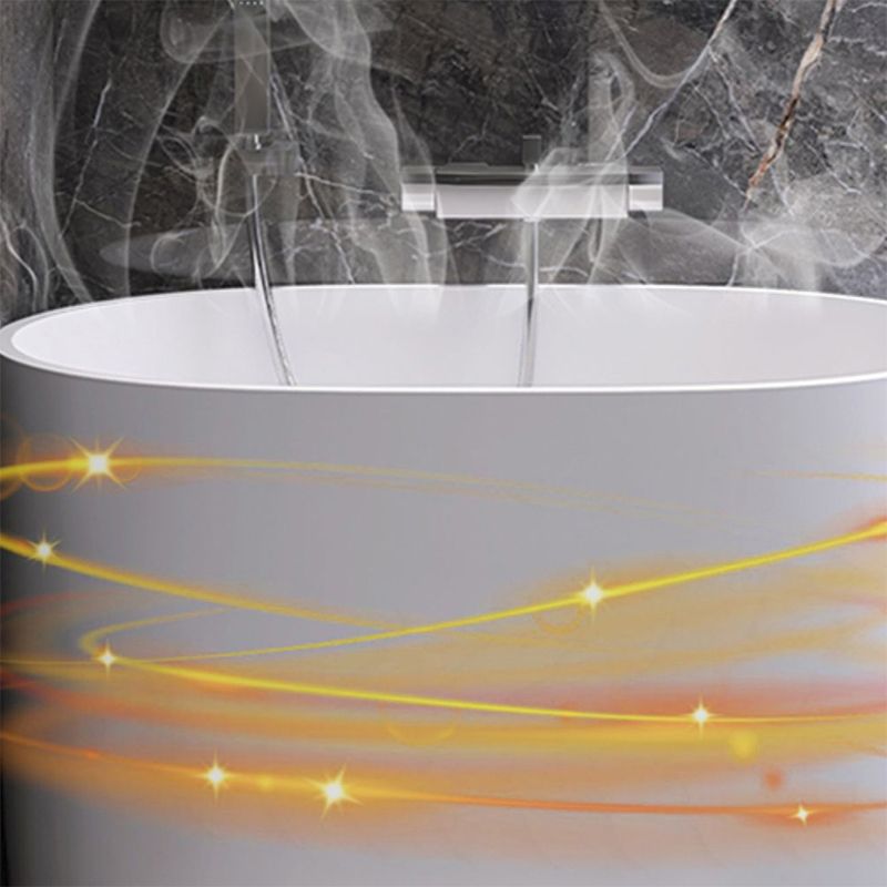 Modern Style Freestanding Bath Tub Acrylic Oval Bathtub in White
