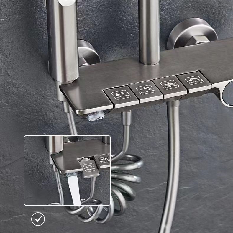 Wall Mounted Shower Arm Shower Faucet Pressure Balanced Diverter Valve Shower System