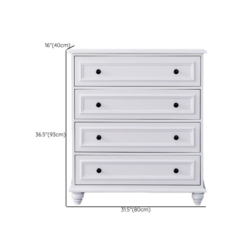 Contemporary Engineered Wood Storage Chest Home Chest in White with Drawers