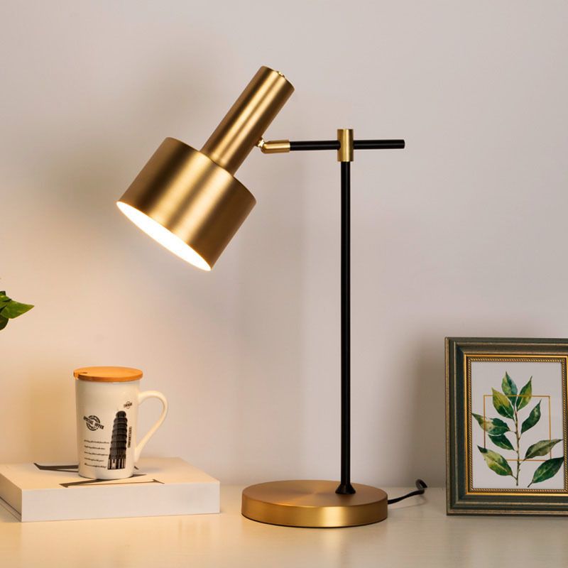 One Light Metal Desk Lamp Postmodern Gold Task Lighting for Bedroom Living Room