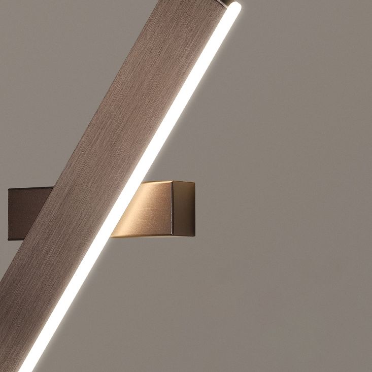 Brown Rectangular LED Wall Lamp in Modern Artistic Style Aluminium Rotatable Wall Light for Bedroom