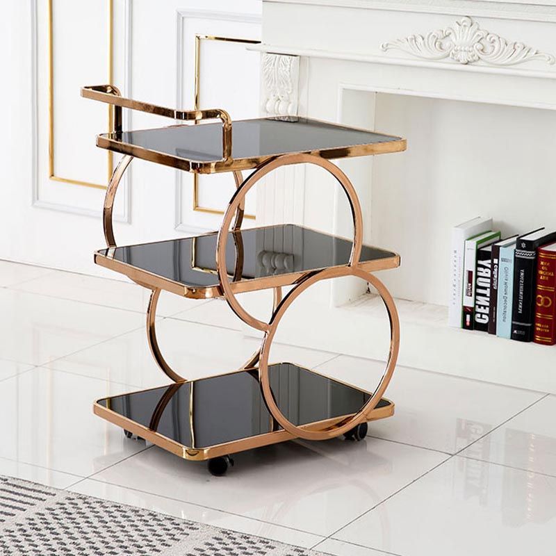 33.07" High Modern Prep Table Rolling Metal Prep Table for Home