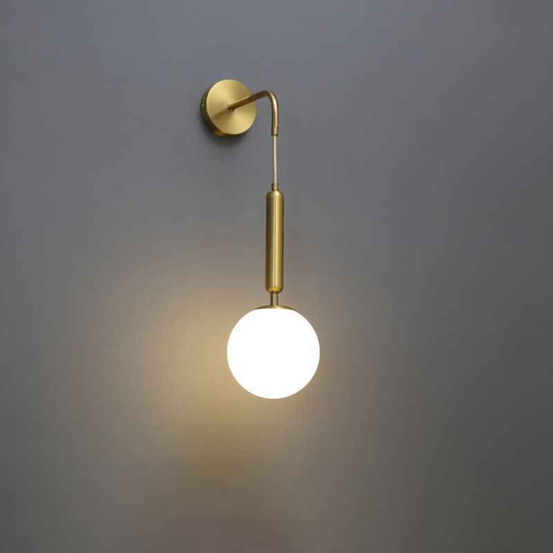 Globe Shaped Wall Sconce Modern Minimalist Style Glass 1 Light Sconces for Bedroom