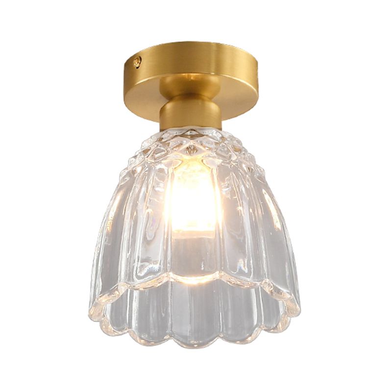 Modern Simple Glass Ceiling Light Bell Shape Ceiling Lamp for Bedroom