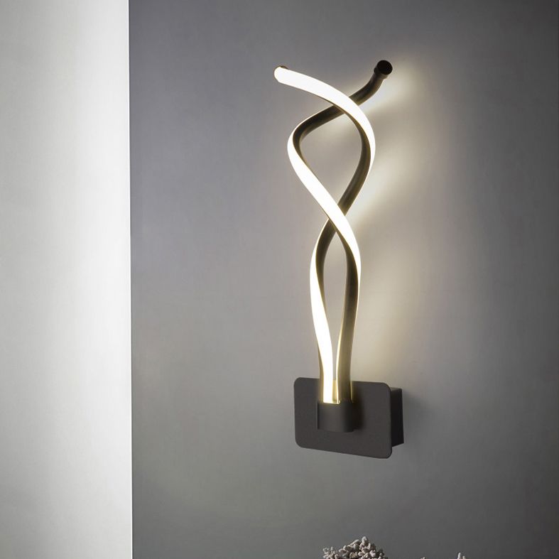 Metal Twist Sconce Light Fixture Modern Style LED Wall Mount Light Fixture for Bedroom
