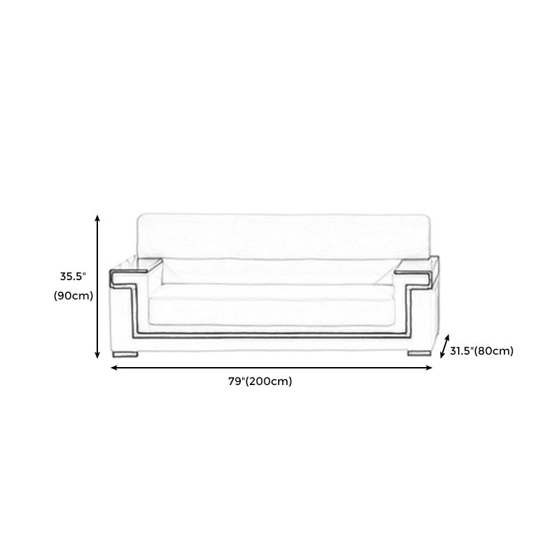 Weißes zeitgenössisches Quadratarm Standard -Sofa für Wohnzimmer, Bonusraum