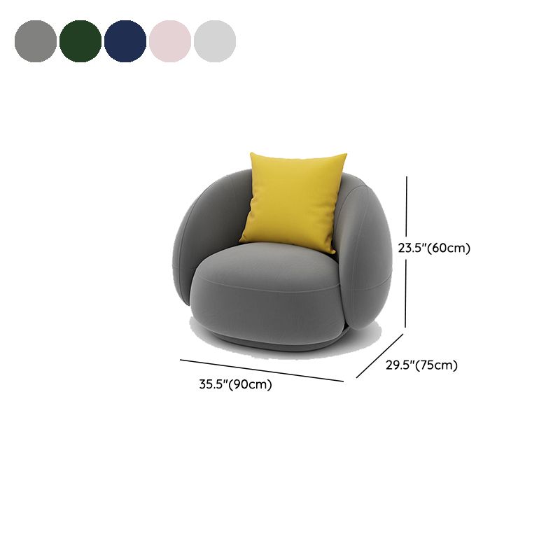 Scandinavian 24.8" H Solid Color Velvet Slope Arm Sofa For Living Room