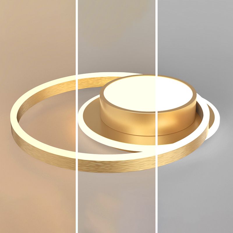 Ronde eenvoud ontwerp aluminium LED plafondlamp moderne stijl slaapkamerverlichting in goud