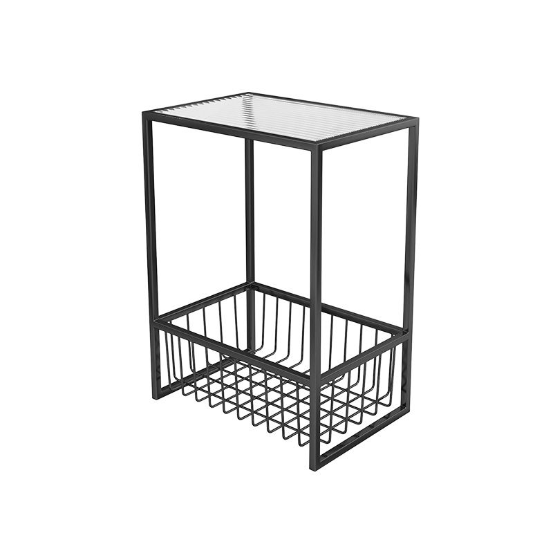 Modern Frame Coffee Cocktail Table Rectangular Glass Top Cocktail Table