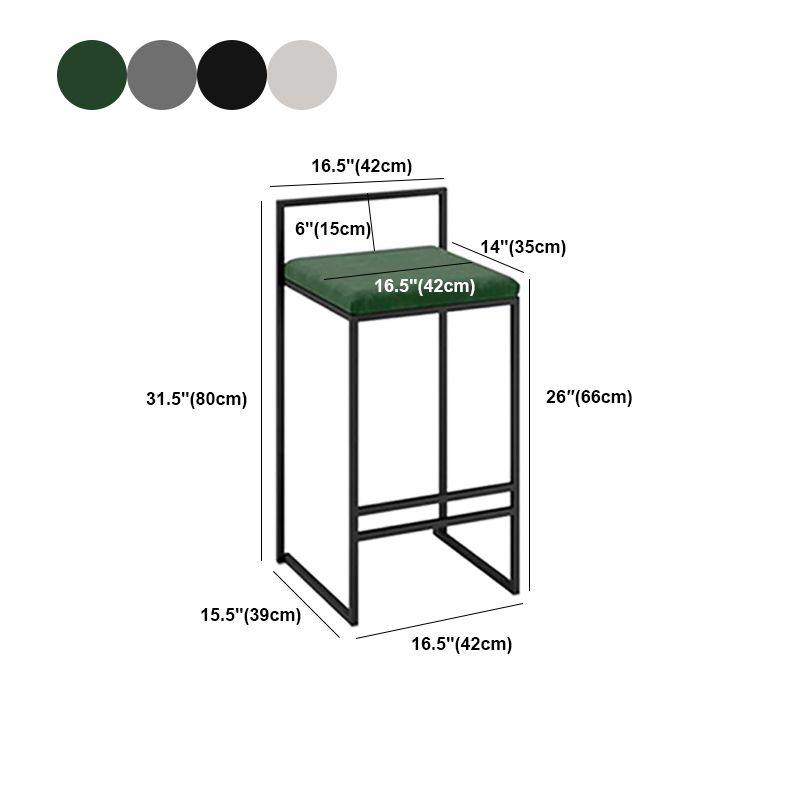 Indoor Modern Upholstered Counter Height Stool Footrest Low Back Bar Stool