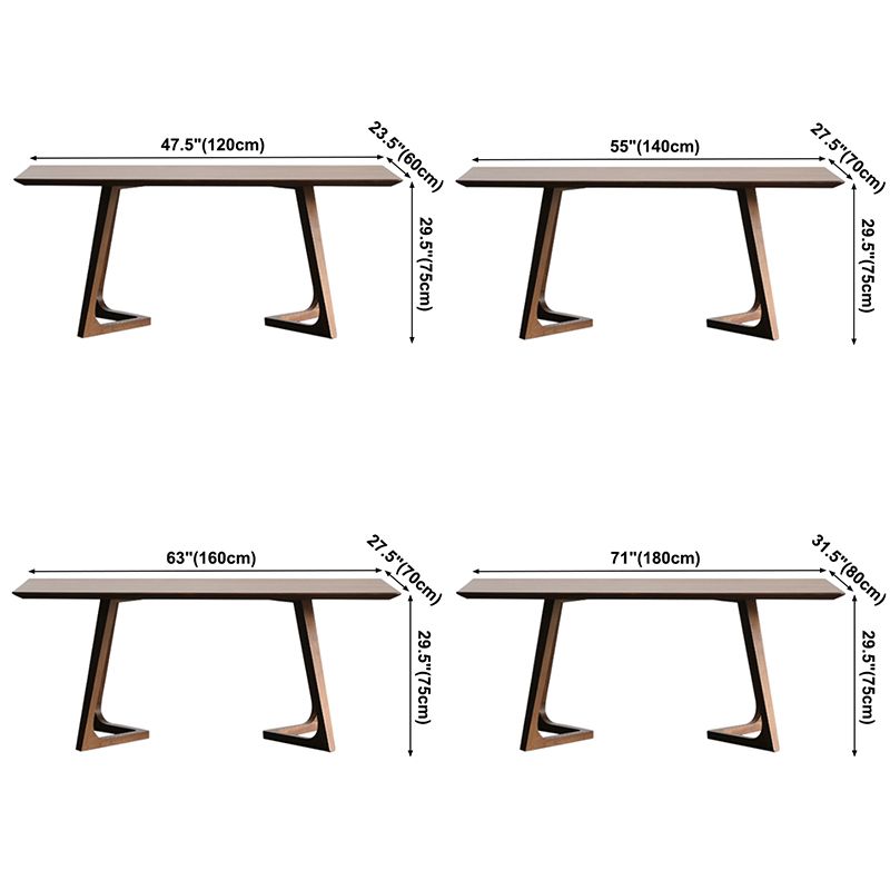 Rechteck minimalistische Esstisch Holzfarbe fester Tisch aus massivem Holz