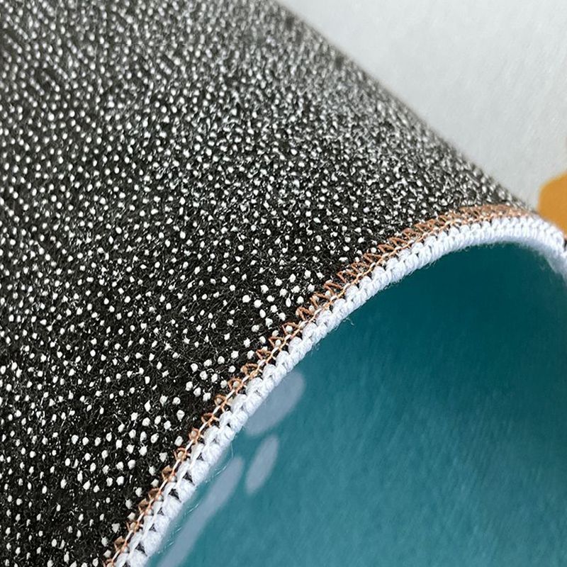 White Graphic Rug Polyester Modern Rug Stain Resistant Rug for Living Room