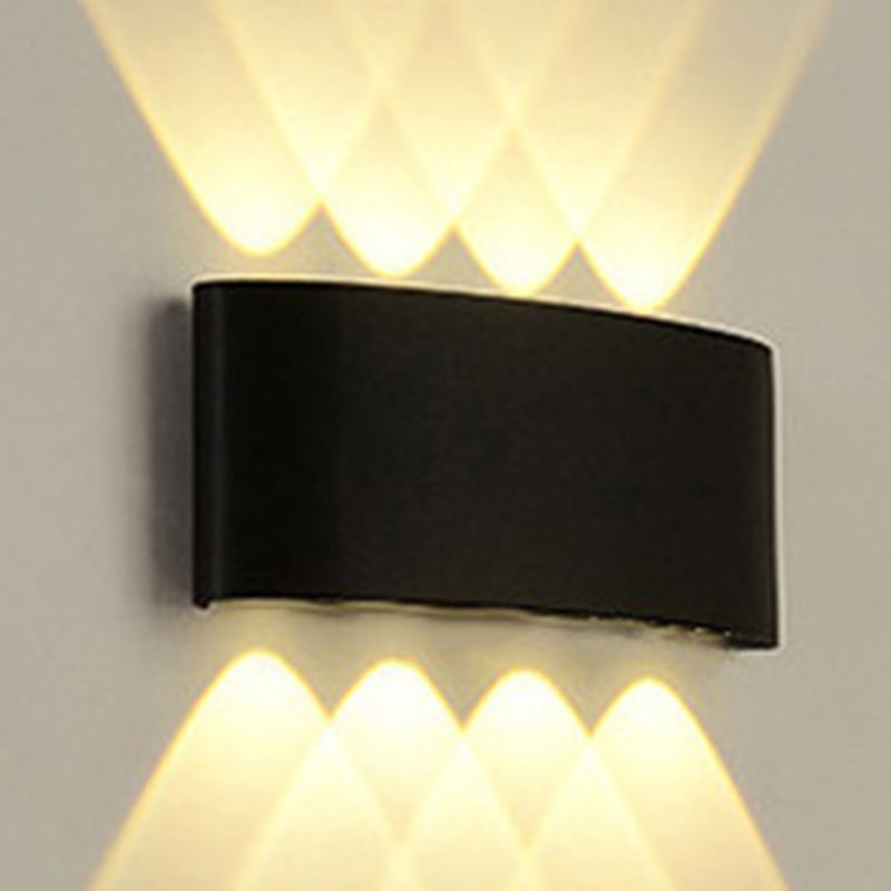 Square Shade Wall Lighting Modern Style Metal Multi Lights Sconce Lamp in Black
