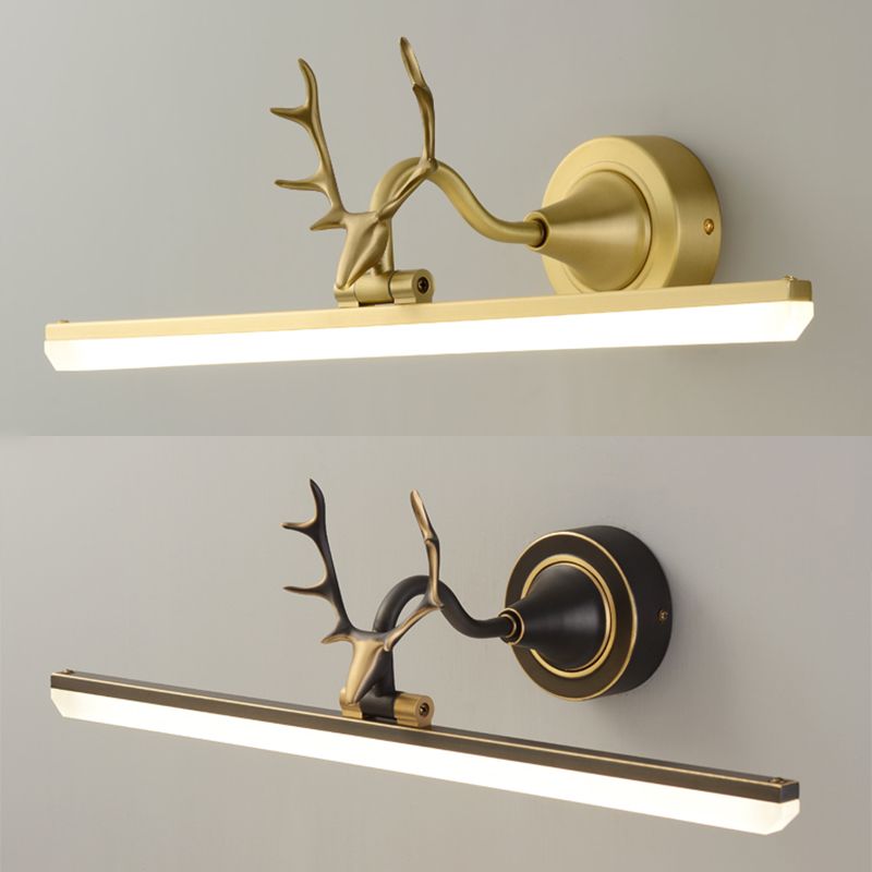 Koper LED lineaire wandkandel in moderne luxe stijl acryl wandlicht met gewei decoratie