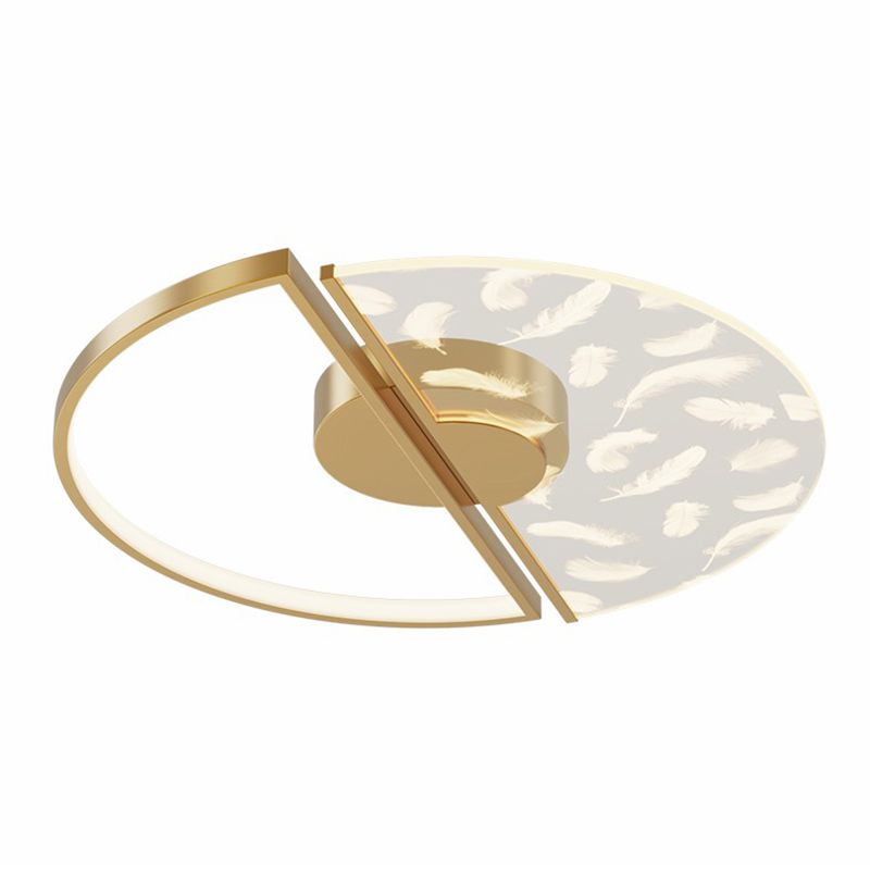 Aluminium Feather LED Flush Mount in Modern Creative Style Iron Ceiling Light with Acrylic Shade