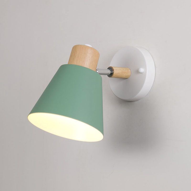 Cone-Shaped Wall Mount Lighting Nordic Style Metal Sconce Light Fixture for Bedroom