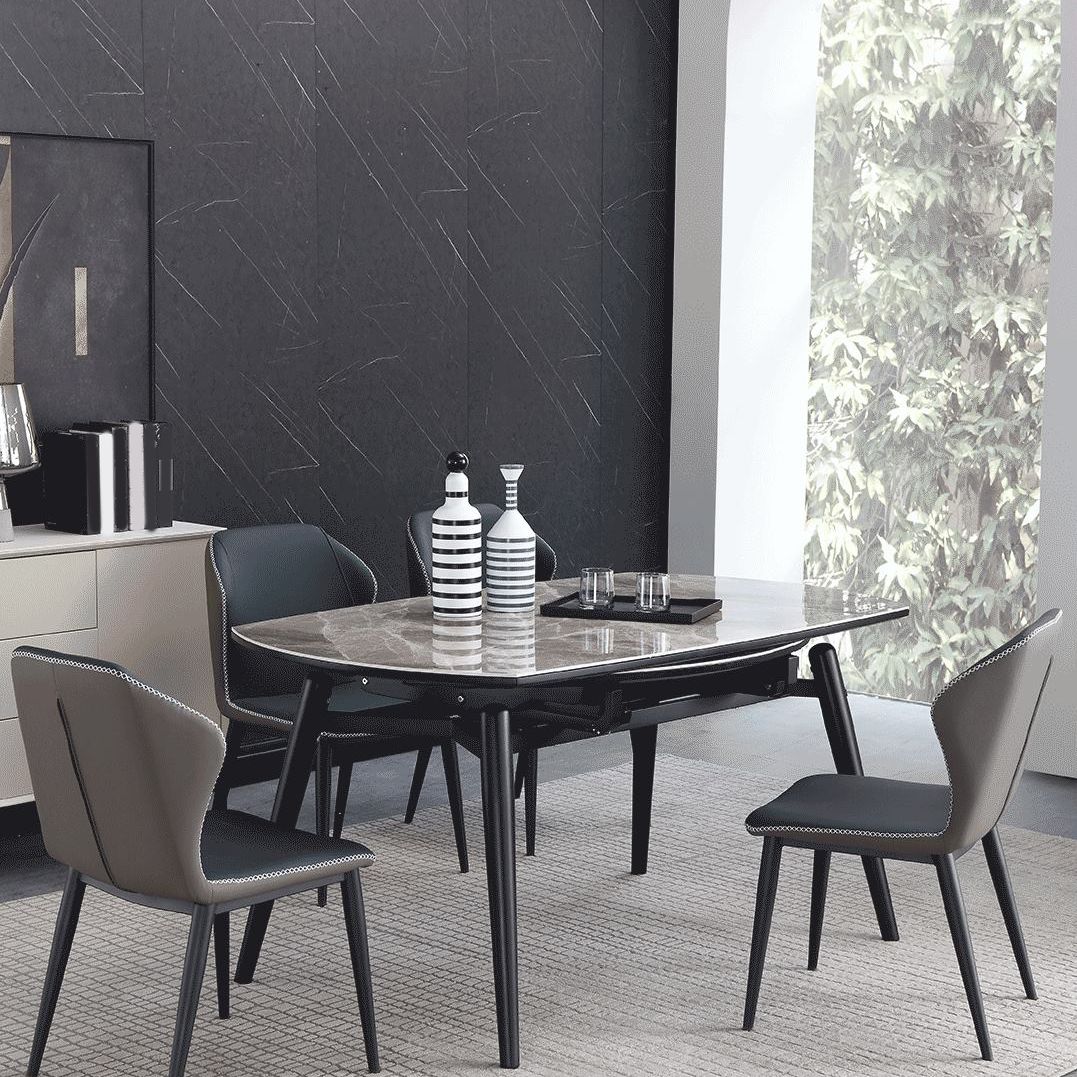 Modern Gray Sintered Stone Dining Table Set 1/4/5/7 Pieces Dining Set for Home Use