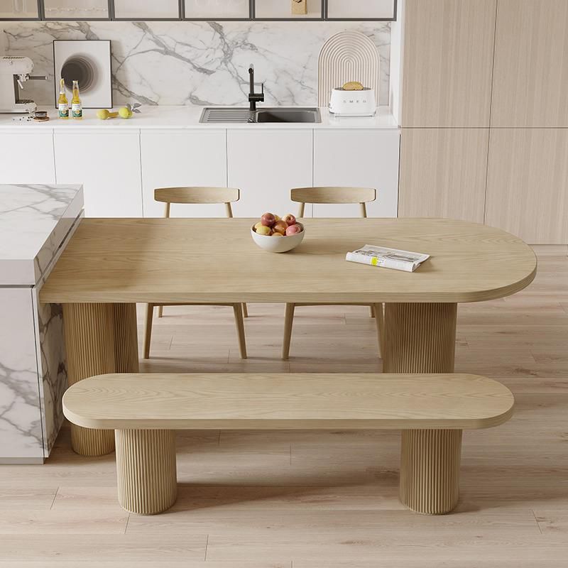 Modern Pine Wood Dining Table with 3 Legs Table for Dining Room