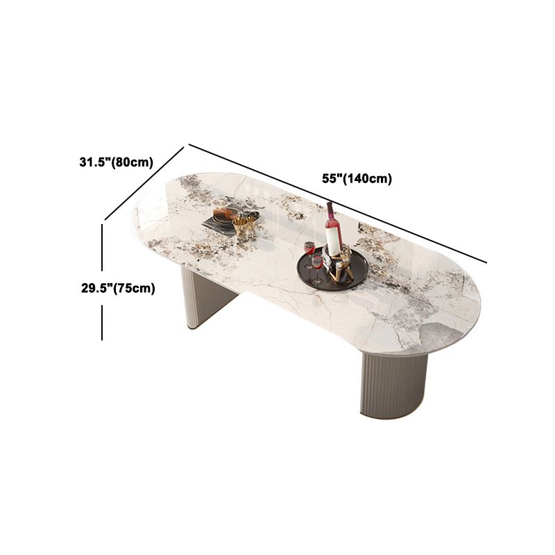 Glam Style Sintered Stone Dining Set Oval 1/3/4/5/7 Pieces Dining Set