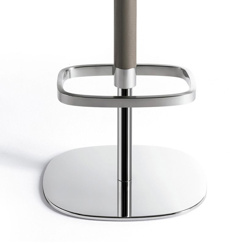 Faux Leather Bar Stools Adjustable Height Swivel Dining Stools with Footrest