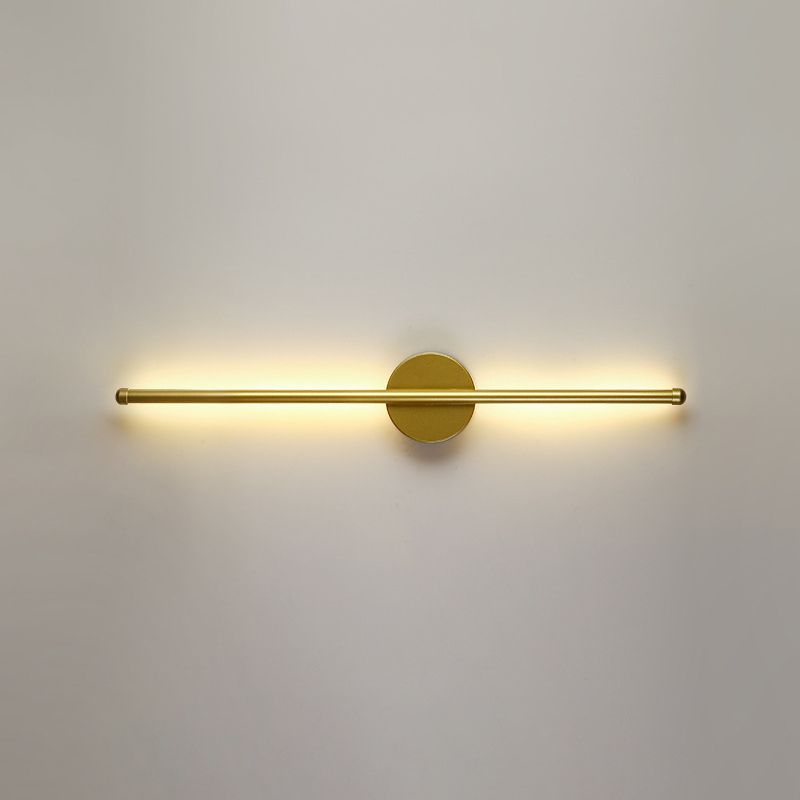 Linear Shape Metal Wall Light Modern Style 1 Light Wall Lighting Fixtures in Gold